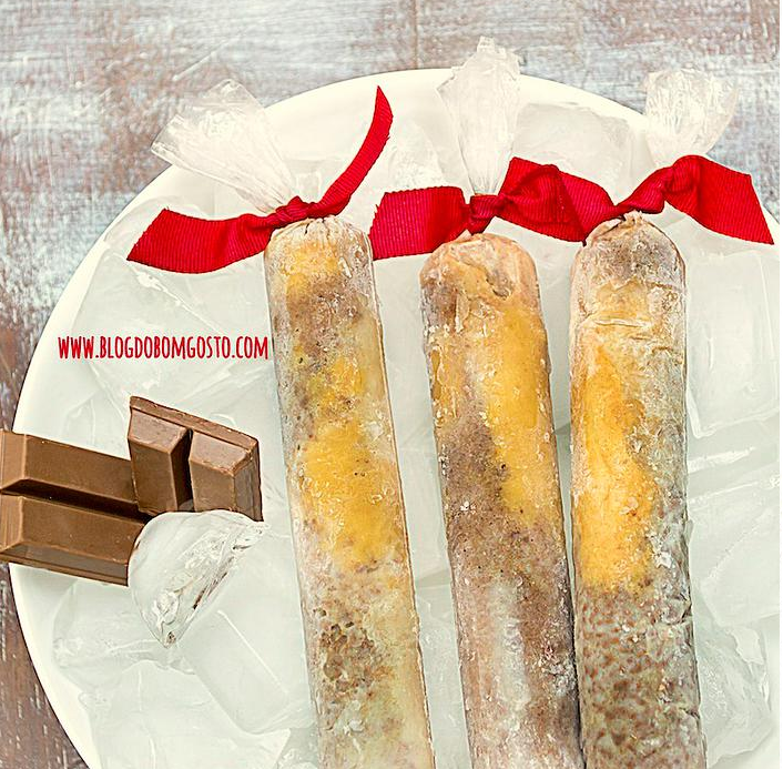 Sacolé / Geladinho / Chup-Chup RECHEADO – Kit Kat com Manteiga de Amendoim